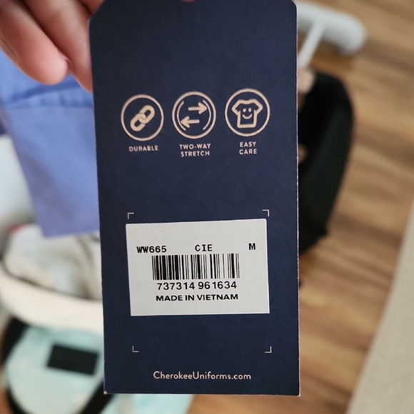 Cherokee Blue Scrub Top - Picture 3 of 5